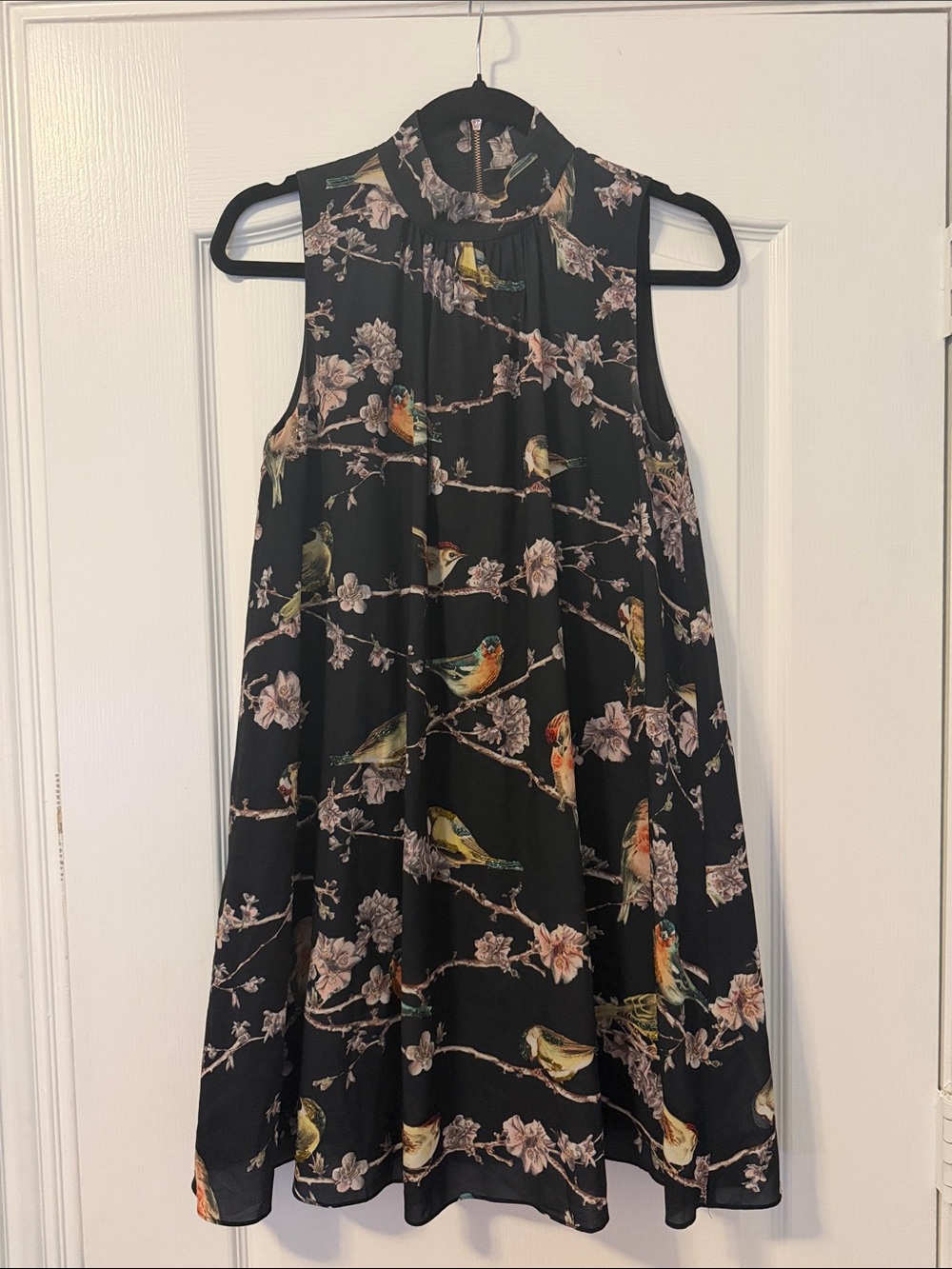Ted Baker Black Floral & Bird Print Dress